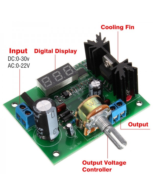 LM317 Adjustable Voltage Regulator Step-down Power Supply Module LED Meter