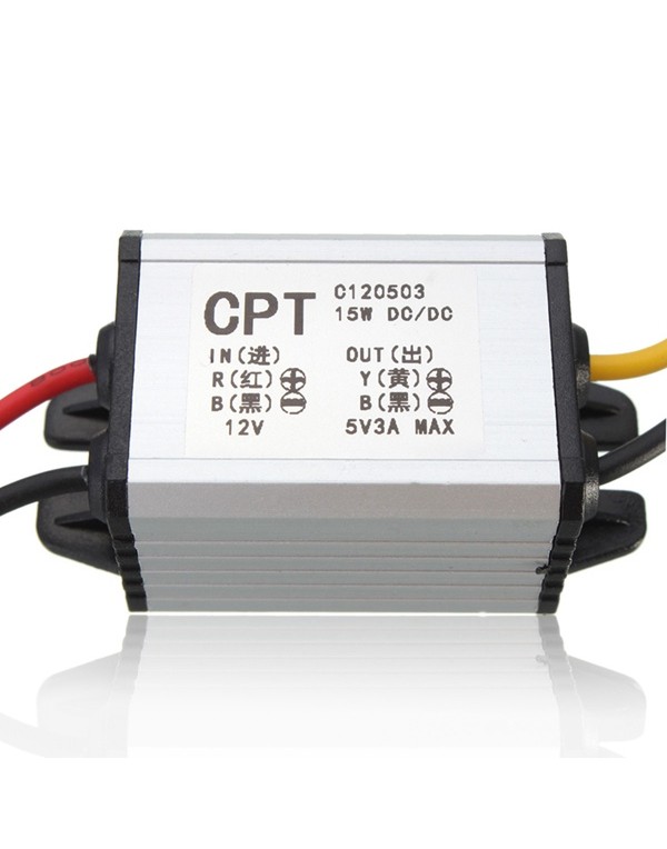 12V To 5V 3A DC-DC Waterproof Charger Converter Power Step Down Module