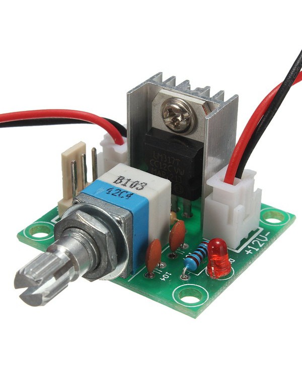 LM317 Voltage Regulator Board Fan Speed Control With Switch