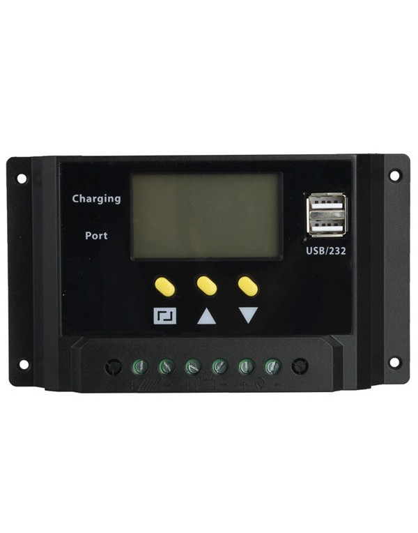 LCD 30A PWM Solar Panel Regulator Charge Controller 12V/24V 360W/720W Dual