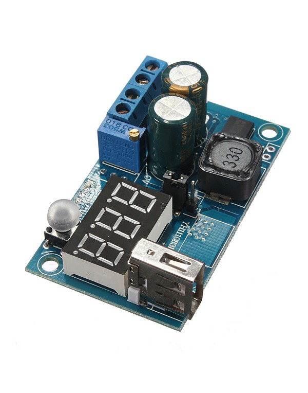 5Pcs DC-DC LM2596 USB LED Voltmeter Adjustable Step Down Module