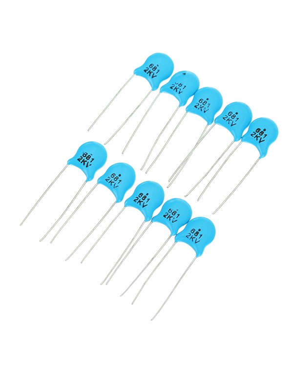 1000pcs 10 Values 102K-681K 2KV High Voltage Ceramic Capacitors Kit Assortment Set Component Pack 10pcs Each Value