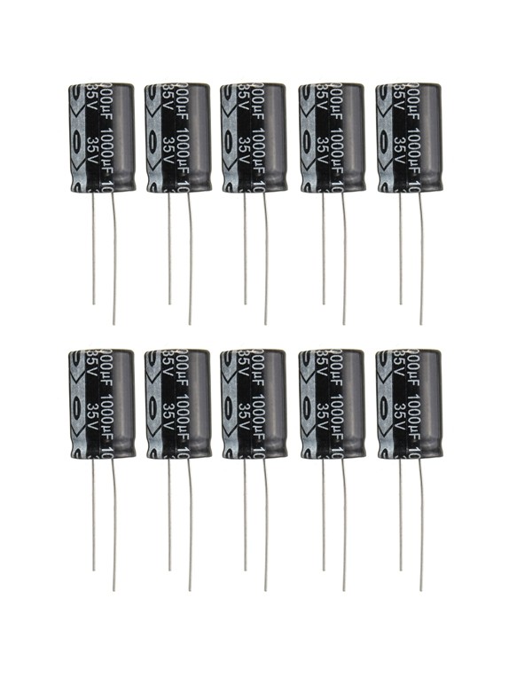 50pcs 35V 1000uF Electrolytic Capacitor Low ESR 13 x 20mm