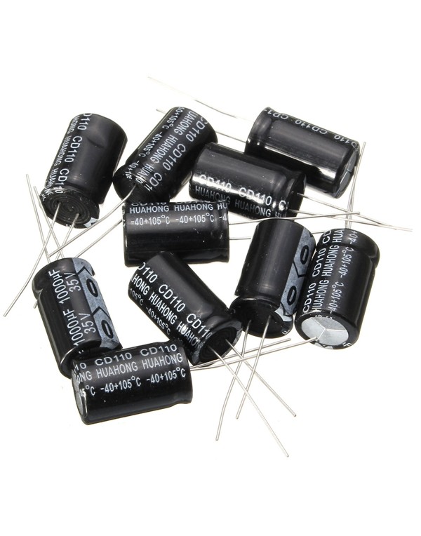 50pcs 35V 1000uF Electrolytic Capacitor Low ESR 13 x 20mm