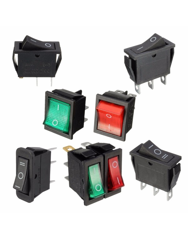 Large Rectangle Rocker Switch LED Lighted Car Dash Boat 3-Pin SPST 12V