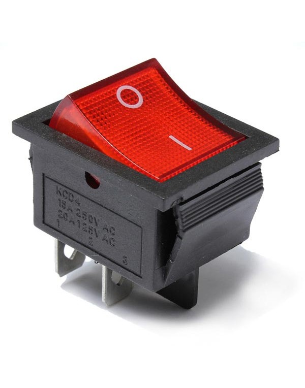 15Pcs Red Light 4 Pin DPST ON-OFF Rocker Boat Swit...