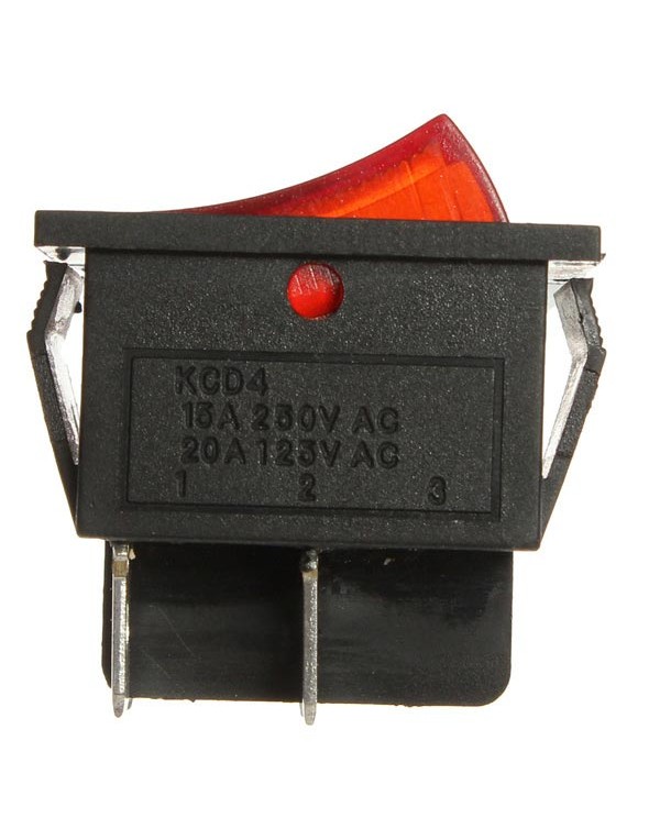 15Pcs Red Light 4 Pin DPST ON-OFF Rocker Boat Switch 13A/250V 20A/125V