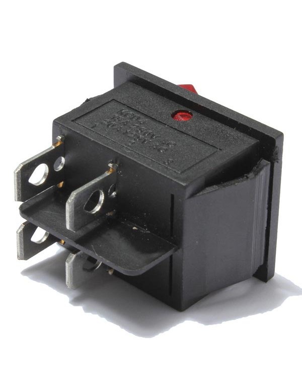 2Pcs Red Light 4 Pin DPST ON-OFF Rocker Boat Switch 13A/250V 20A/125V