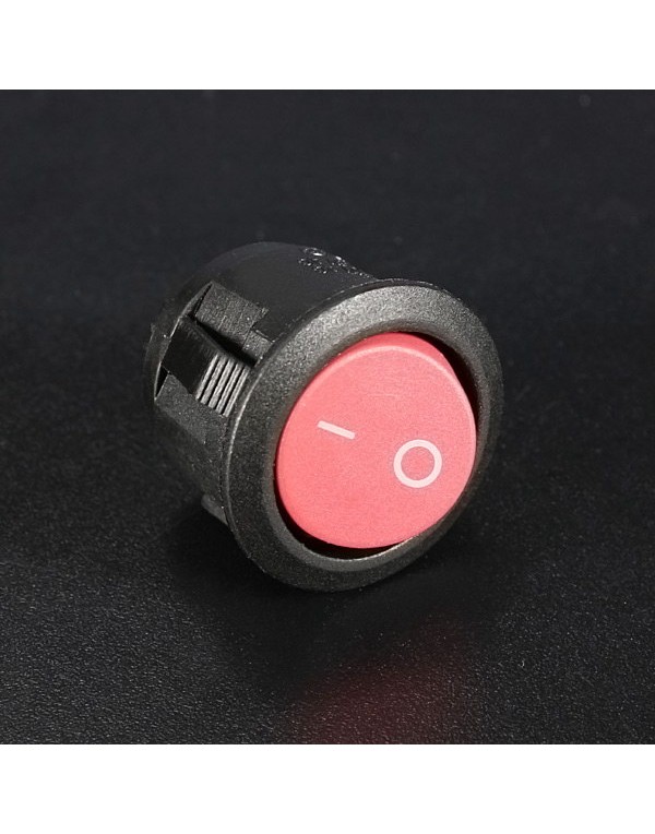 5Pcs Mini Round Red 2 Pin SPST ON-OFF Rocker Switc...