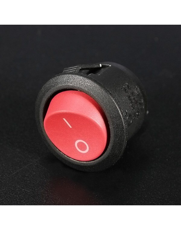 5Pcs Mini Round Red 2 Pin SPST ON-OFF Rocker Switch Button