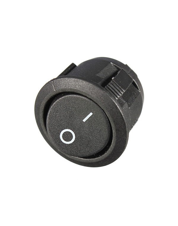 5Pcs Mini Round Black 2 Pin SPST ON-OFF Rocker Switch Button