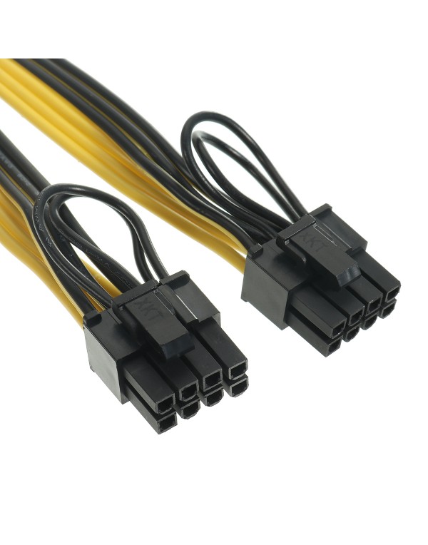 Dual PCIe 8pin Power Cord 6+2pin DIY Splitter Power Cable