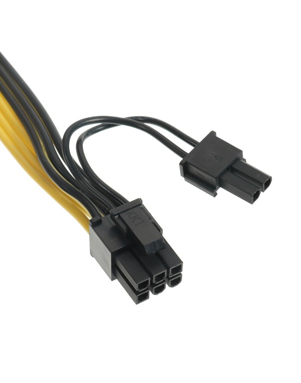 Dual PCIe 8pin Power Cord 6+2pin DIY Splitter Power Cable