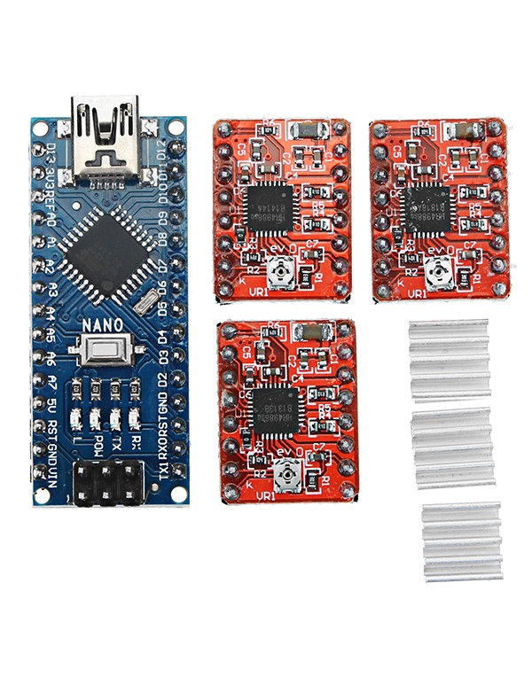 CNC Shield V4+ With Nano 3.0 A4988 3 Axis Stepper Driver Board