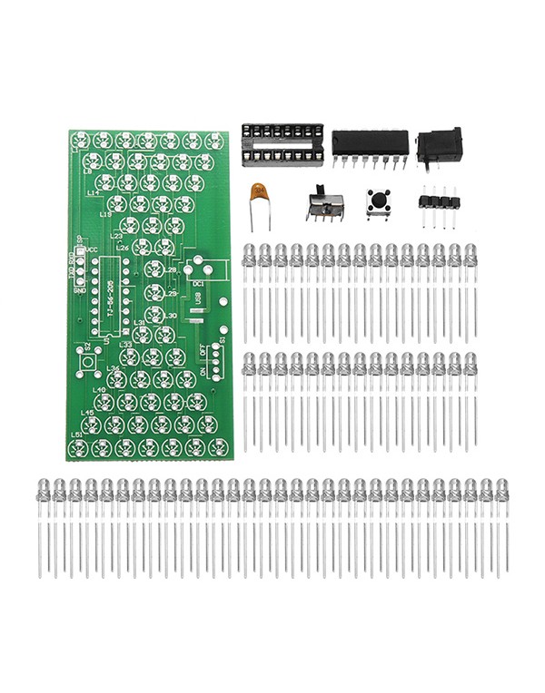 DIY Electronic Hourglass Kit Interesting Learning Kit MCU LED Lights Spare Parts