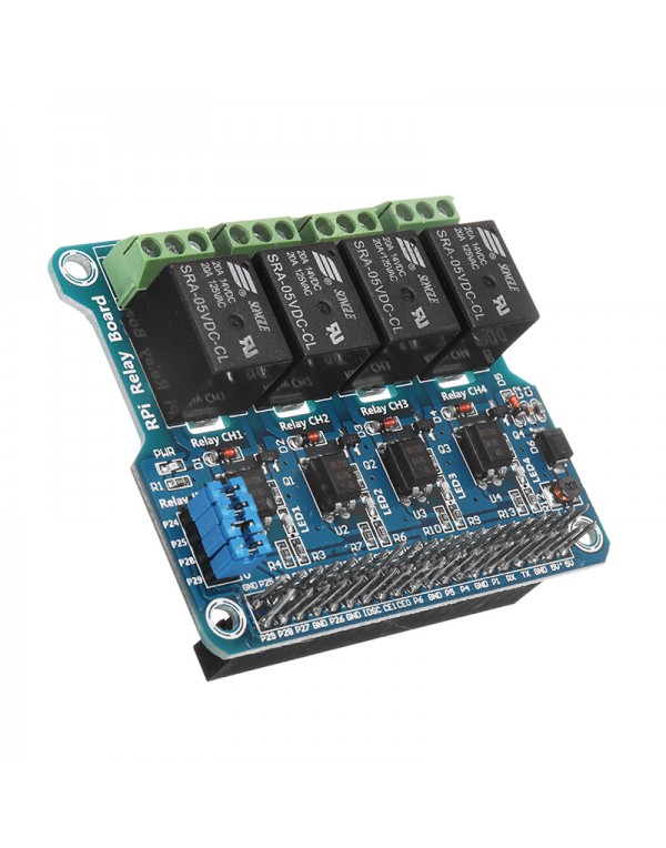 4 Channel 5A 250V AC/30V DC Compatible 40Pin Relay Board