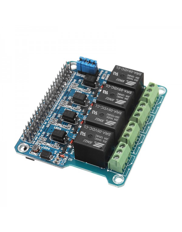 4 Channel 5A 250V AC/30V DC Compatible 40Pin Relay Board